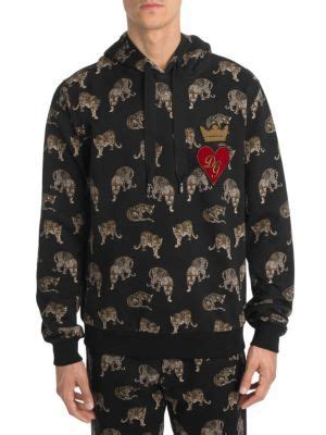 dolce gabbana leopard hoodie|dolce gabbana sweatshirt men's.